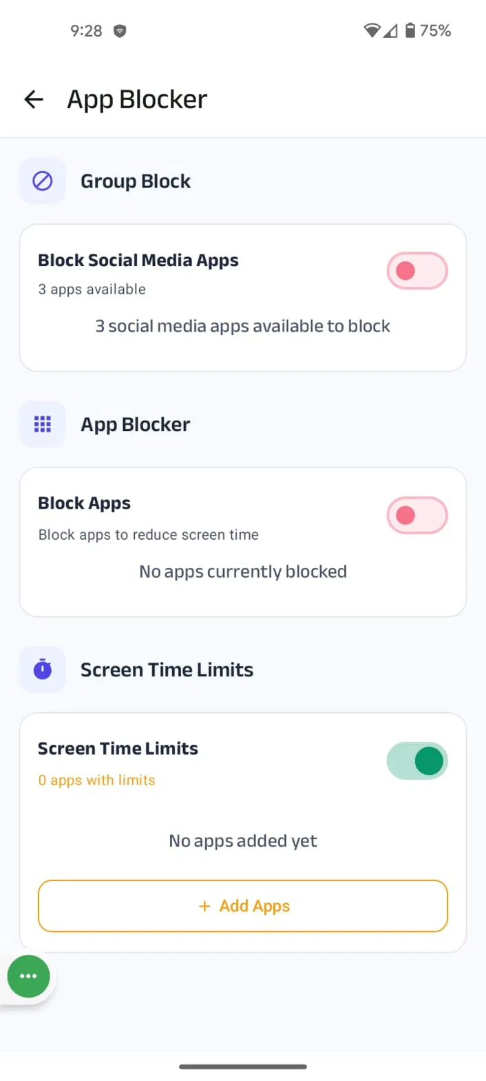 Kahf Guard App Blocker screen